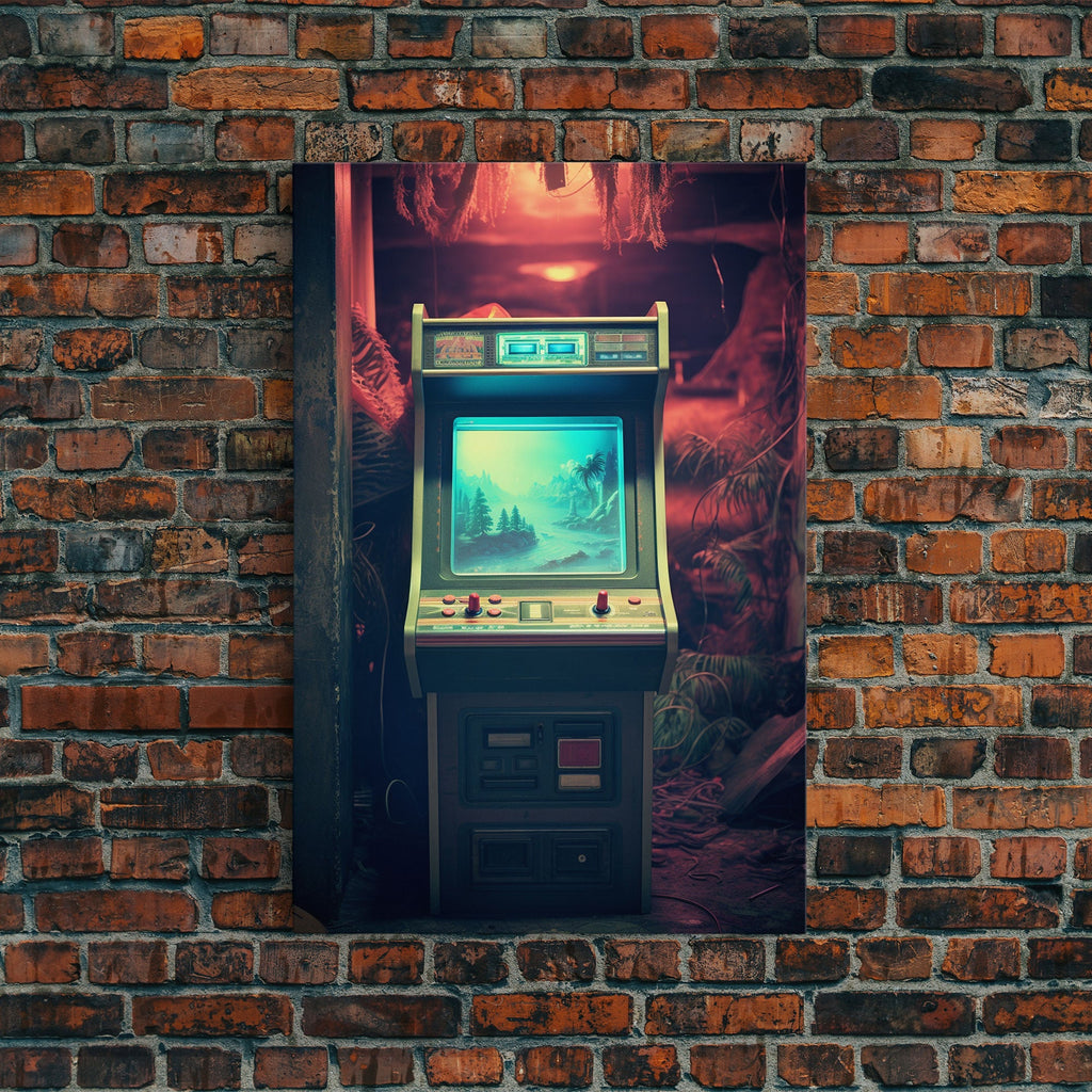 Video Game Art, Retro Gaming, Video Game, Canvas Print, Wall Hanging, Portrait Art, Retro Arcade, Arcade Machine, Game Room Art, Office Art